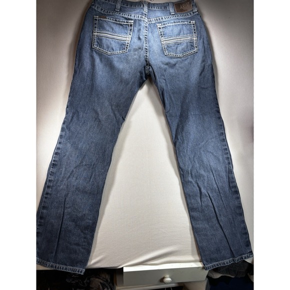 Ariat M2 Jeans 38X36 Medium Wash Relaxed Bootcut Cowboy Rodeo Whisker Denim Work - Picture 11 of 16
